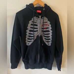 Versailles Rhinestone Ribcage hoodie size Small